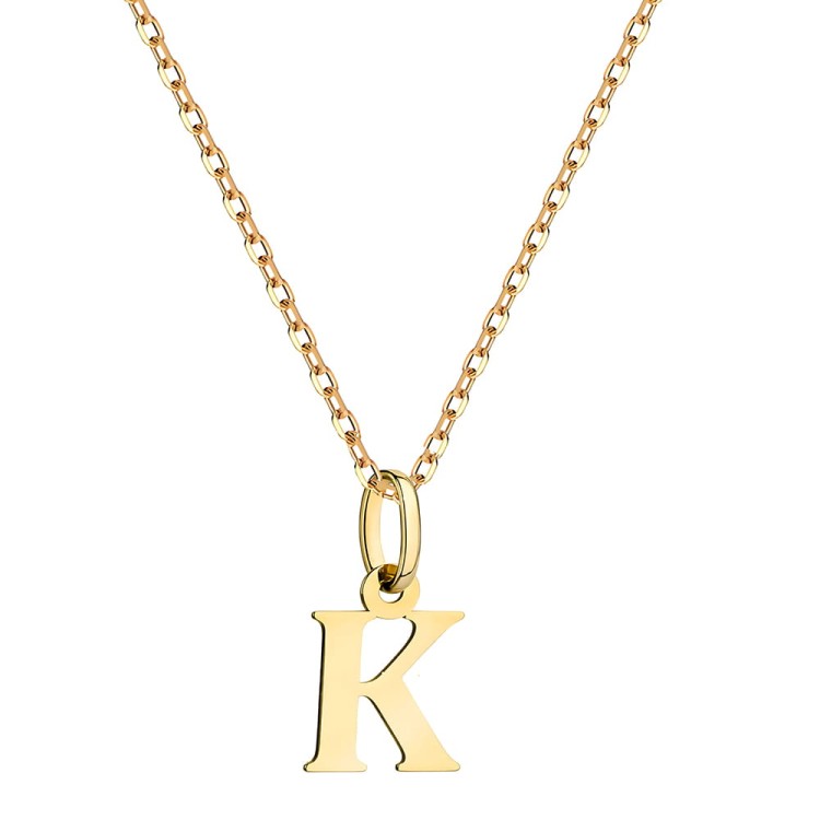 Złoty Naszyjnik Literka K - Zawieszka i Łańcuszek Ankier - Złoto 585.jpg