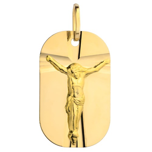 Złoty pr. 585 Medalik z Jezusem na Krzyżu - Prezent na Komunię - Złoto 585.png