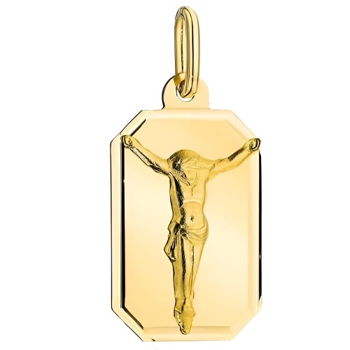 Złoty pr. 585 Medalik z Ukrzyżowanym Jezusem na Prostokątnej Blaszce - Złoto 585.jpg