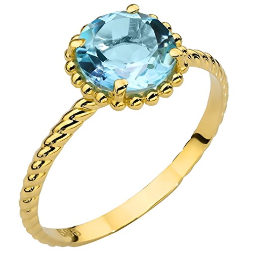 Złoty pr.585 Pierścionek z Kolekcji "COLORFUL STONE" - Topaz Kółko i Ozdobna Szyna - Złoto 585.jpg