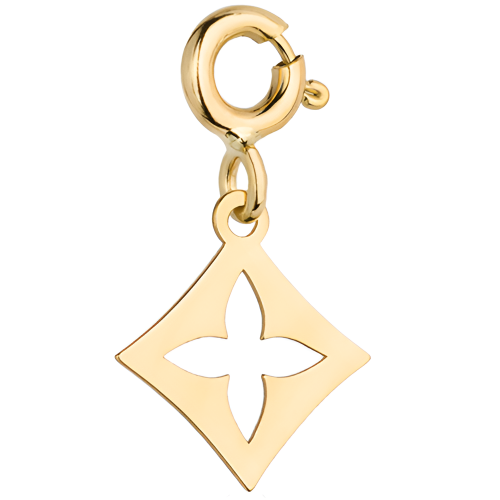 Złota pr.585 Zawieszka/Charms Kontur Kwiatka w Kwadracie - Złoto 585.png