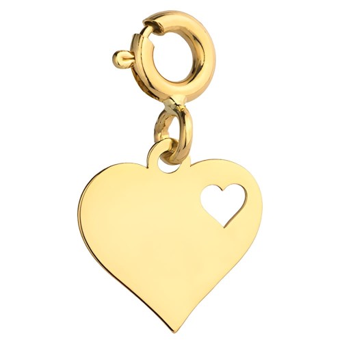 Złota pr.585 Zawieszka/Charms Serduszko w Sercu - Złota 585 .jpg