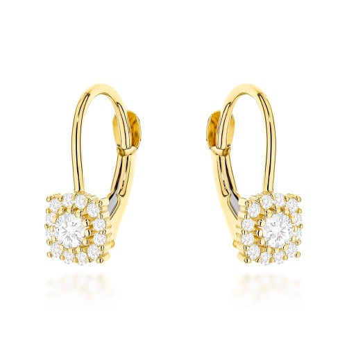 Złote Kolczyki Ozdobione Cyrkoniami Angielskie Zapięcie - Złoto 585.jpg