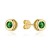 Kolczyki złote zielony kamyk otoczony złotem