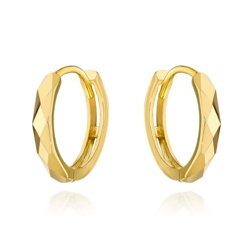 Kolczyki złote diamentowane kółka na kreolu pr.585