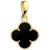 Zawieszka czarna koniczynka w oprawie złotych kuleczek 10 mm