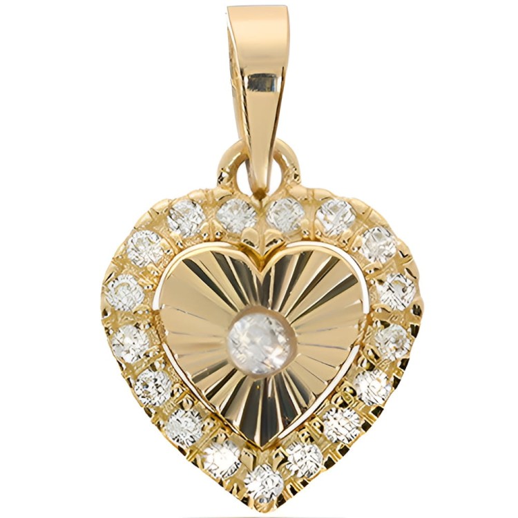 Złota pr.585 Zawieszka Diamentowane Serce z Cyrkoniami 0.74 g - Złoto 585.jpg