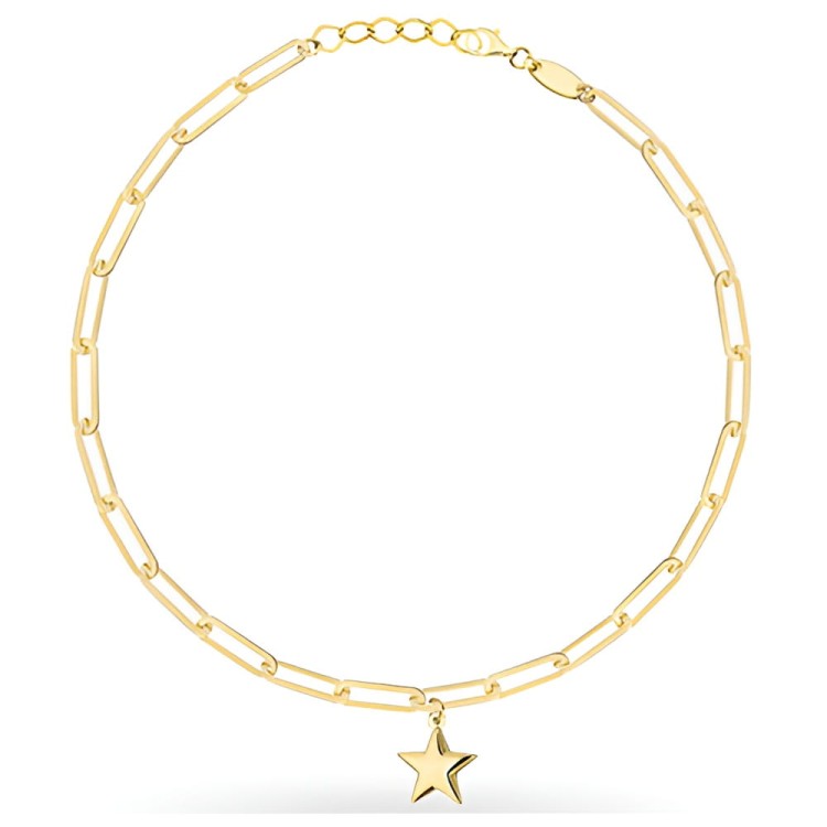 Złota pr.585 Bransoletka Długie Ogniwa i Gwiazdka - Złoto 585.jpg