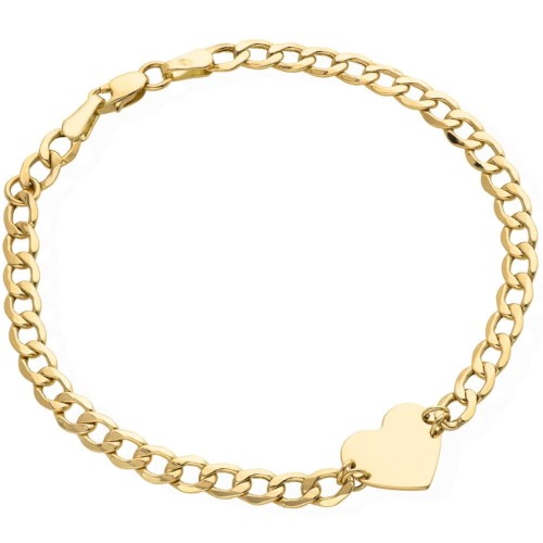 Bransoletka złota płaskie serce na łańcuszku pancerka