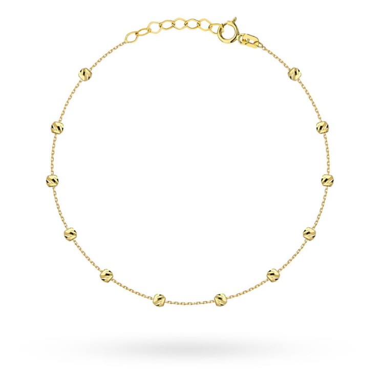 Bransoletka złote delikatne diamentowane kulki