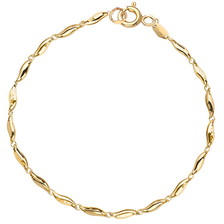 Złota pr.585 Bransoletka Listki Zdobione Diamentowaniem - Złoto 585.jpg