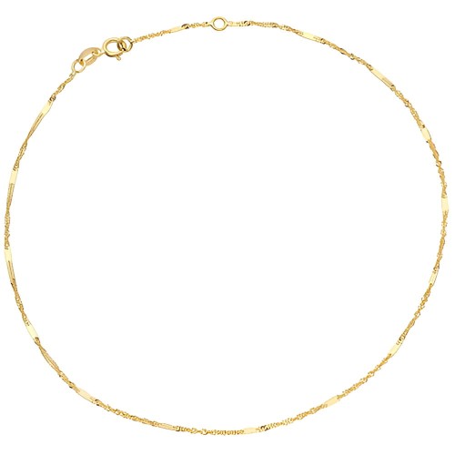 Złota pr.585 Bransoletka na Nogę Splot Singapure z Blaszką - Złoto 585.jpg