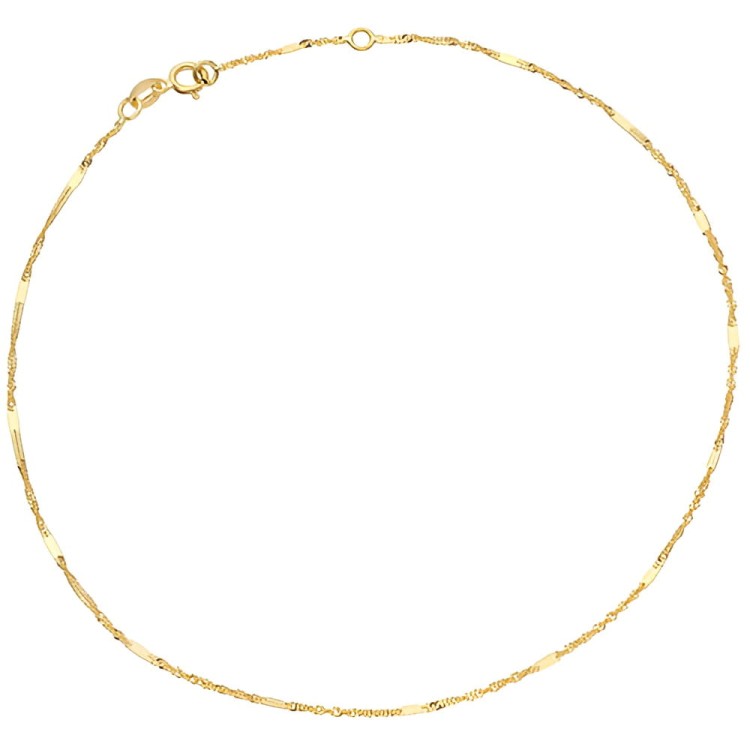 Złota pr.585 Bransoletka na Nogę Splot Singapure z Blaszką - Złoto 585.jpg