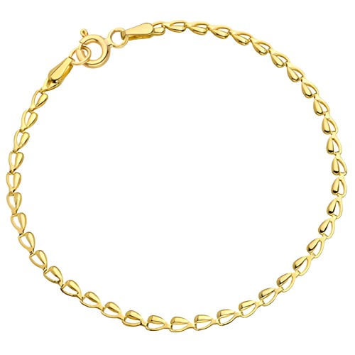 Złota pr.585 Bransoletka Złożona z Serduszek z Okrągłym Zapięciem - Złoto 585.jpg