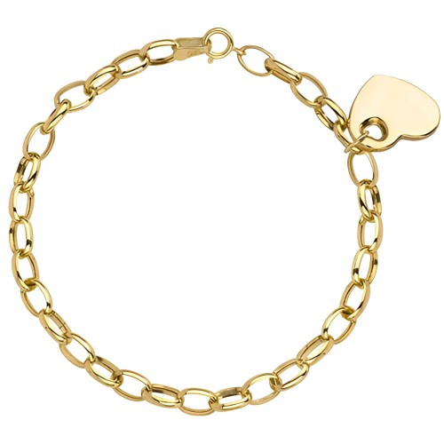 Złota pr.585 Bransoletka Splecione Owale z Pełnym Sercem - Złoto 585 .jpg