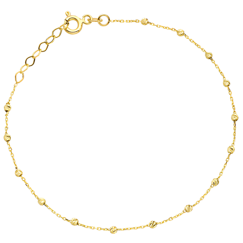 Złota pr.585 Bransoletka Delikatne Diamentowane Kulki - Złoto 585 .png