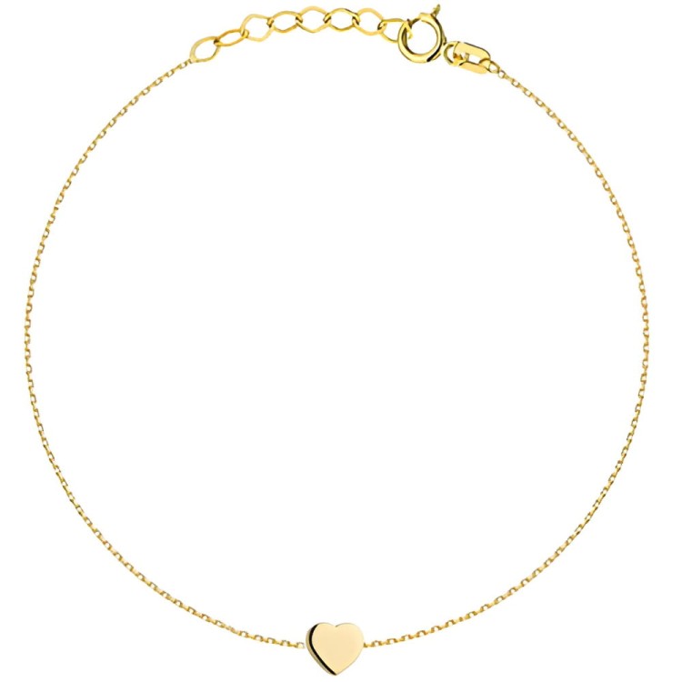 Złota pr.585 Bransoletka z Gładkim Serduszkiem - Złoto 585.jpg