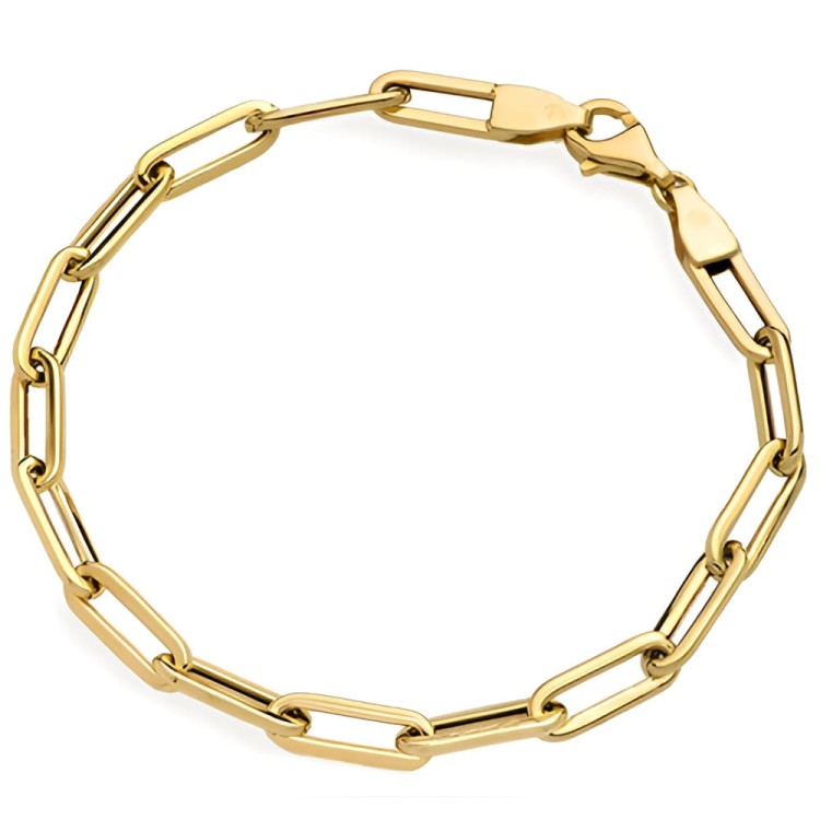 Złota pr.585 Bransoletka Podłużne Ogniwa Paperclip - Złoto 585.jpg