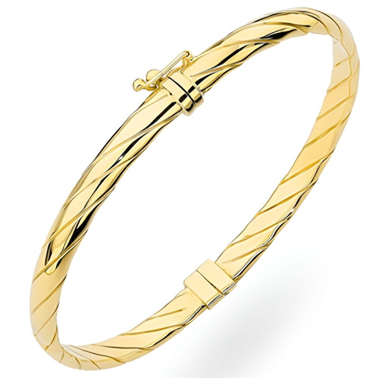 Złota pr.585 Bransoletka Sztywna Zdobiona w Poprzek - Złoto 585.jpg