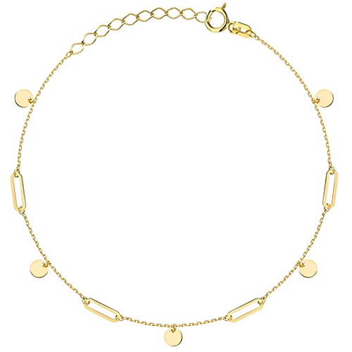 Złota pr.585 Bransoletka Ogniwa i Pełne Kółka - Złoto 585.jpg