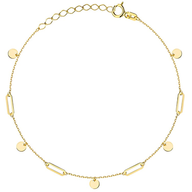 Złota pr.585 Bransoletka Ogniwa i Pełne Kółka - Złoto 585.jpg