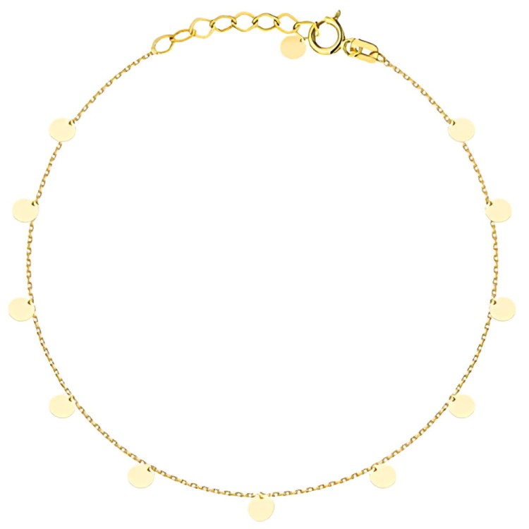 Złota p.585 Bransoletka z Delikatnymi Pełnymi Kółkami - Złoto 585.jpg