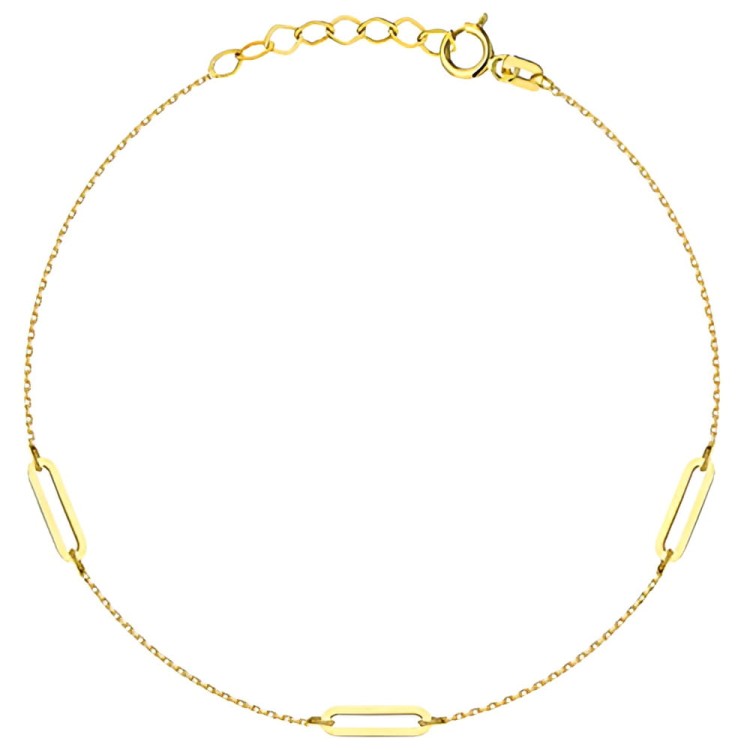 Złota pr.585 Bransoletka z Trzema Długimi Ogniwami - Złoto 585.jpg