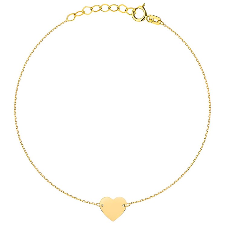 Złota pr.585 Bransoletka z Gładkim Serduszkiem - Złoto 585.jpg