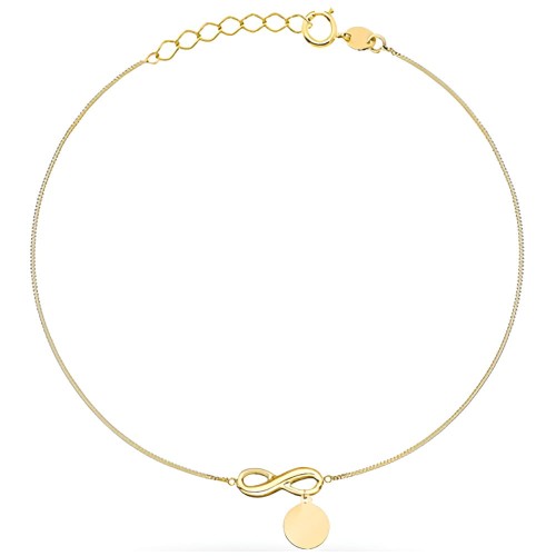 Złota pr.585 Bransoletka z Pełnym Kółkiem i Znakiem Nieskończoności - Złoto 585.jpg