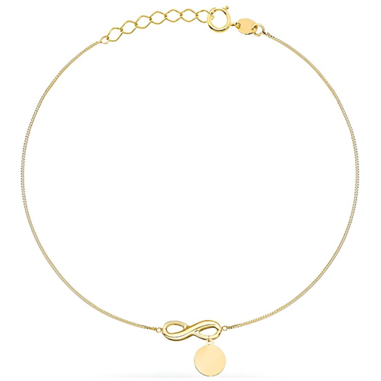 Złota pr.585 Bransoletka z Pełnym Kółkiem i Znakiem Nieskończoności - Złoto 585.jpg
