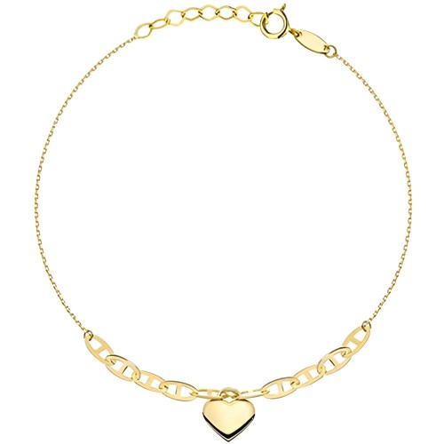 Złota pr.585 Bransoletka z Wiszącym Serduszkiem i Ogniwkami - Złoto 585.jpg