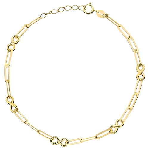 Złota pr.585 Bransoletka Długie Ogniwa i Znaki Nieskończoności - Złoto 585.jpg