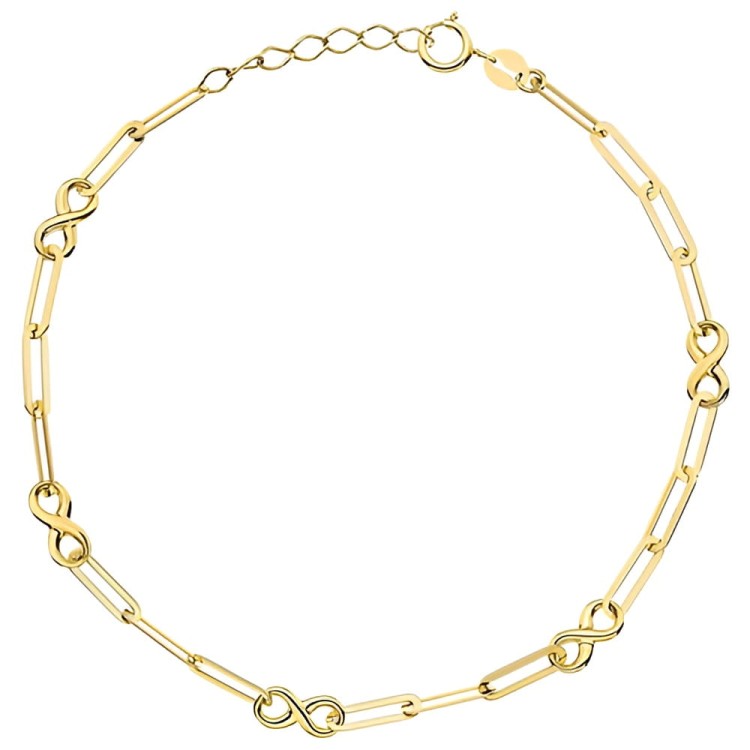 Złota pr.585 Bransoletka Długie Ogniwa i Znaki Nieskończoności - Złoto 585.jpg