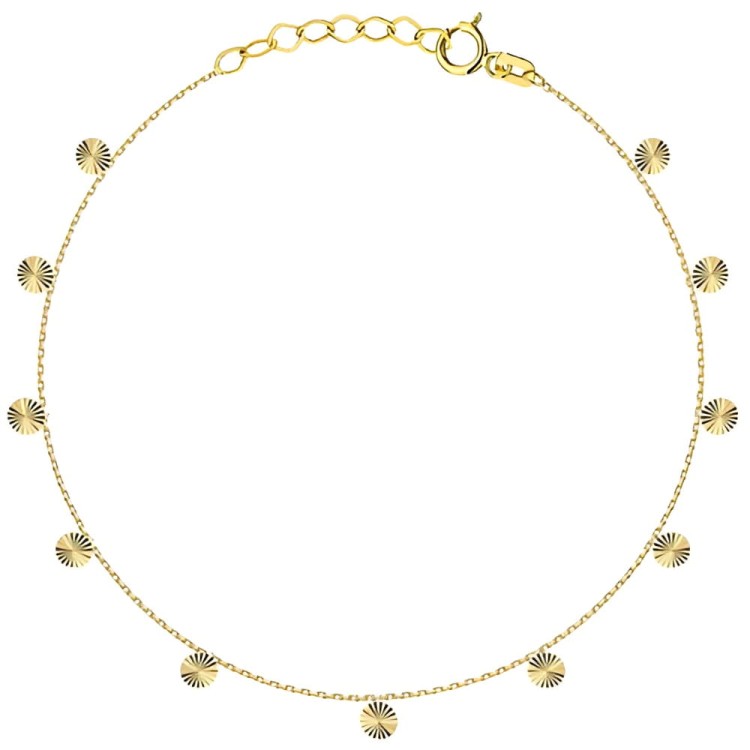 Złota pr.585 Bransoletka z Diamentowanymi Kółkami - Złoto 585.jpg