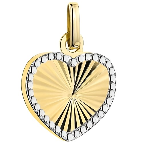 Złota pr.585 Zawieszka Diamentowana Serce w Dwóch Kolorach Złota - Złoto 585.jpg
