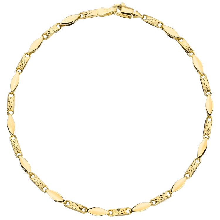 Złota pr.585 Bransoletka Zdobiona Diamentowaniem - Złoto 585.jpg