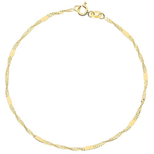 Złota Bransoletka - Splot Singapure z Blaszką - Złoto 585.jpg