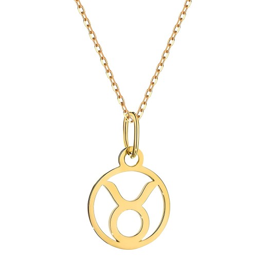 Złoto 585 Znak Zodiaku Byk - Złota Zawieszka i Łańcuszek Splot Ankier na prezent.jpg