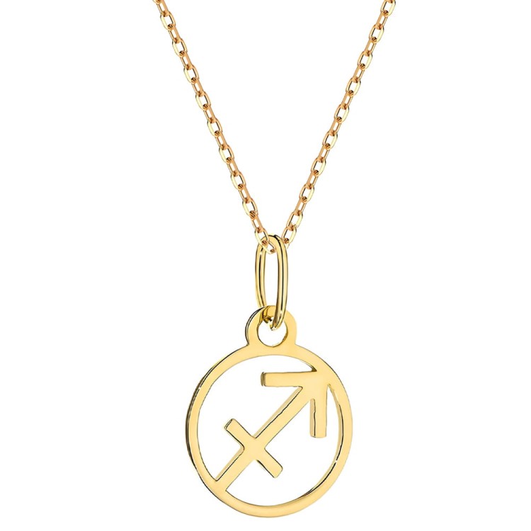 Złoty naszyjnik zodiakalny Strzelec 585 – zawieszka + łańcuszek Złoto 585.jpg