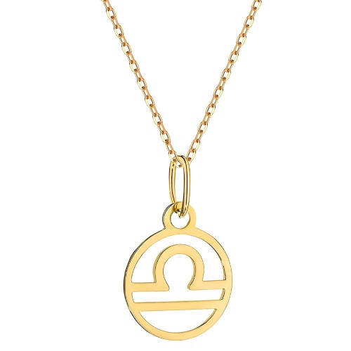 Złoty naszyjnik zodiakalna Waga 585 – zawieszka + łańcuszek Złoto 585 na prezent.jpg