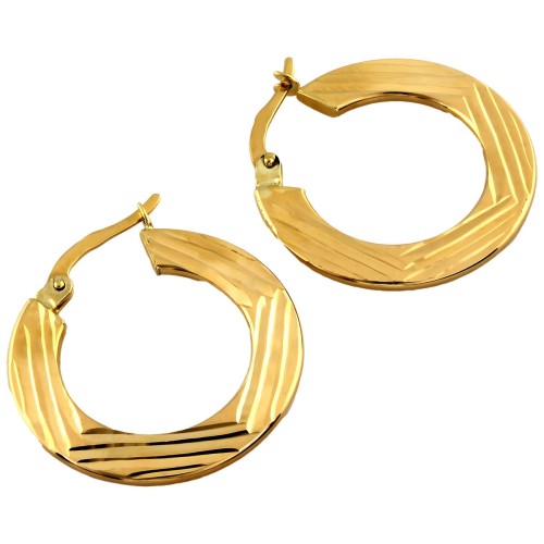 Złote Kolczyki 375 (9K) – Frezowane Koła, Żółte Złoto, Zapięcie Angielskie.jpg