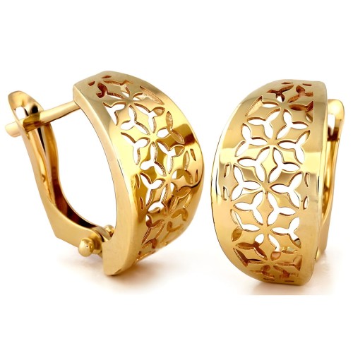 Złote Kolczyki 375 (9K) – Ażurowe Blaszki, Żółte Złoto, Angielskie Zapięcie.jpg