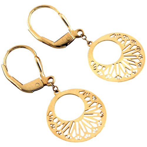 Złote Kolczyki 375 (9K) – Wiszące Ażurowe Koła z Żółtego Złota .jpg