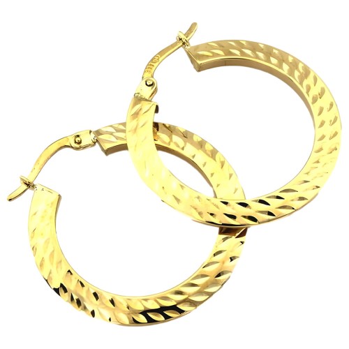 Złote Kolczyki 375 9K – Frezowane Diamentowane Koła .jpg