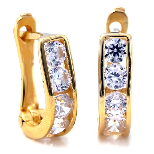 Złote Kolczyki pr. 585 z Cyrkoniami – Jubilerskie Markowe z Angielskim Zapięciem.jpg