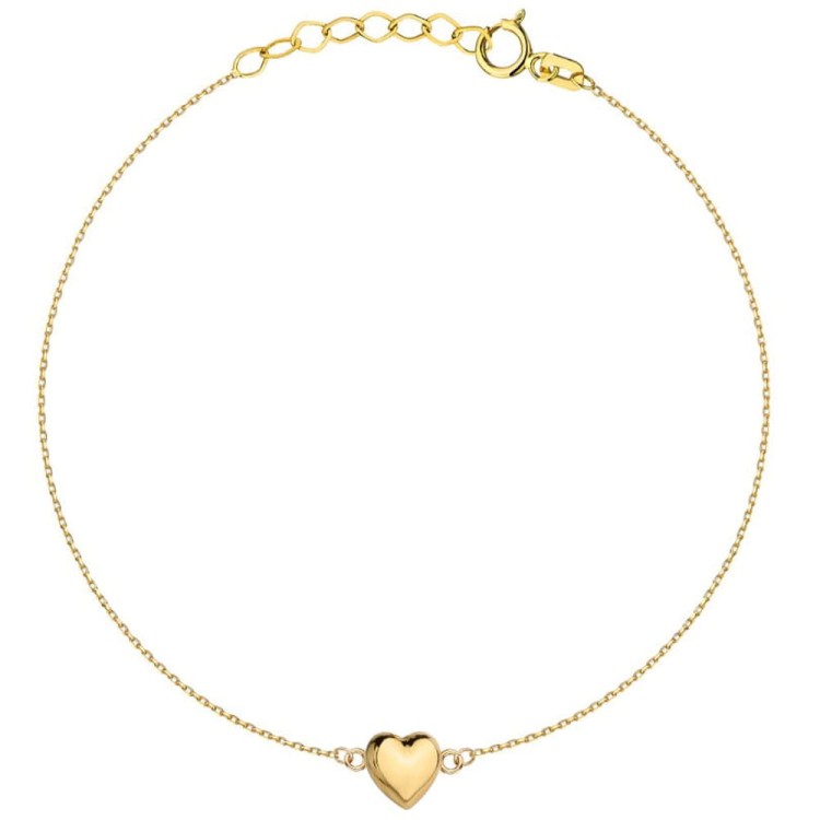 Złota Bransoletka z Gładkim Sercem - Złoto 585.jpg
