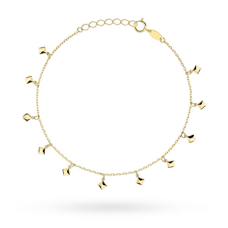 Bransoletka złota z wiszącymi rombami