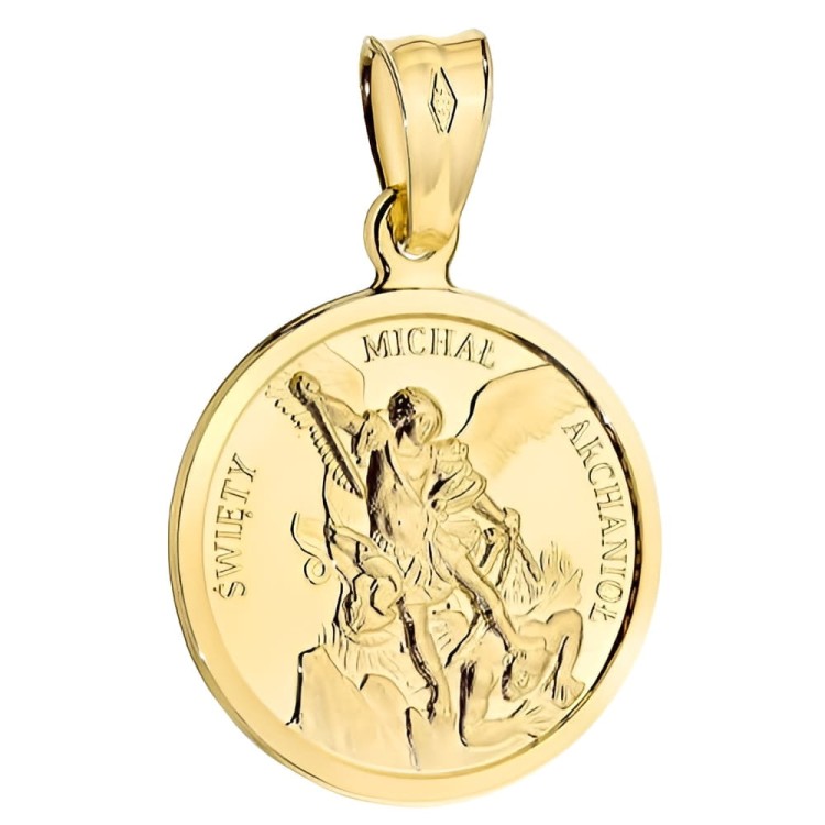 Medalik Złoty Święty Michał Archanioł w Kółku – Złoto 585.jpg