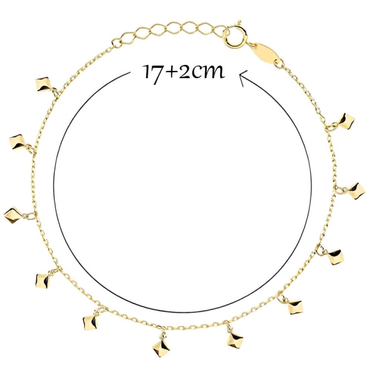 Bransoletka Złota 585 Z Wiszącymi Rombami .jpg