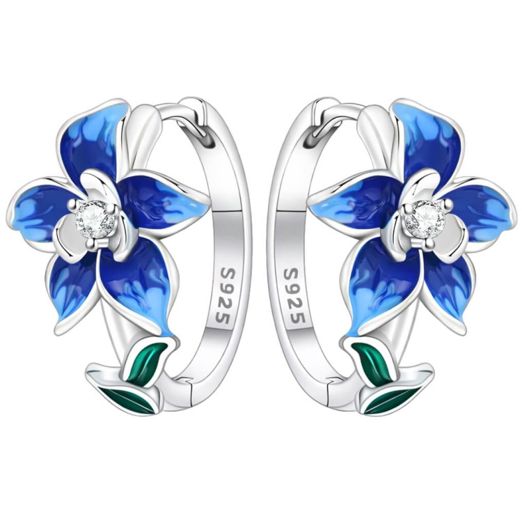 Kolczyki Ze Srebra 925 Kwiatowy Motyw z Cyrkonią.jpg